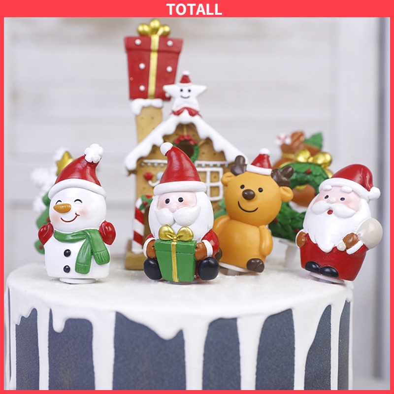 READY STOCK Cake Topper Christmas Santa Merry Xmas Natal Hiasan Tusukan Kue