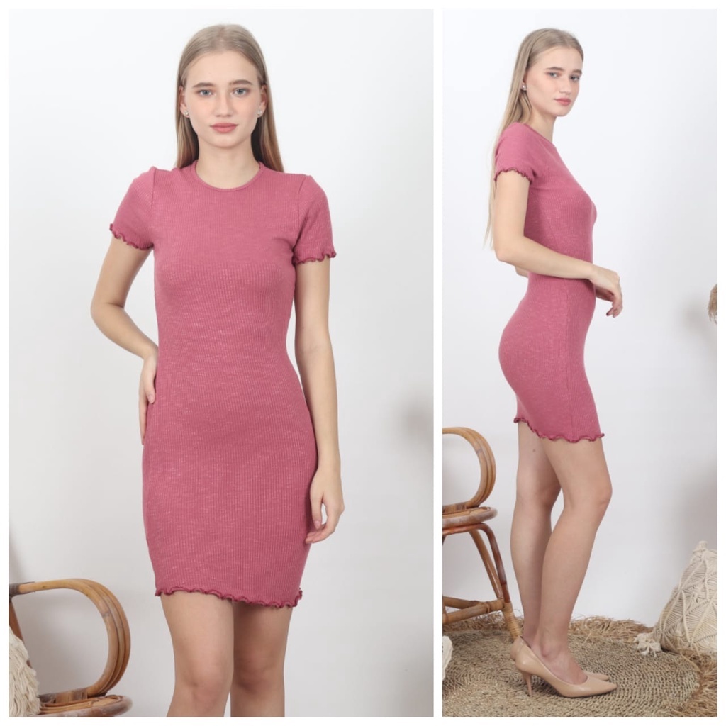 MIDI DRES BODYCOND NECI CASUAL BRANDED EXPORT TERMURAH