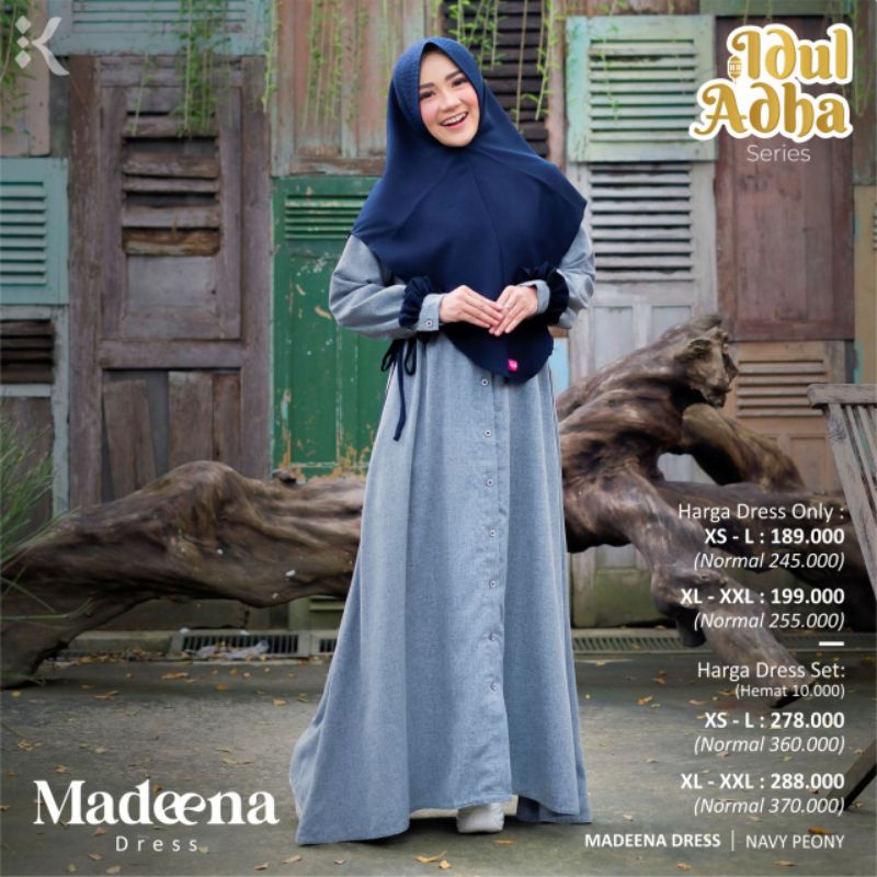 PROMO madeena dress set ORI by Khalilah hijab ~278.000~ menjadi  236.300