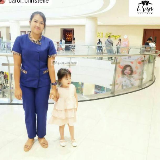 Iux95 Baju Seragam suster Lvin Batik Series / baju babysitter / baju suster / nanny uniform/seragam