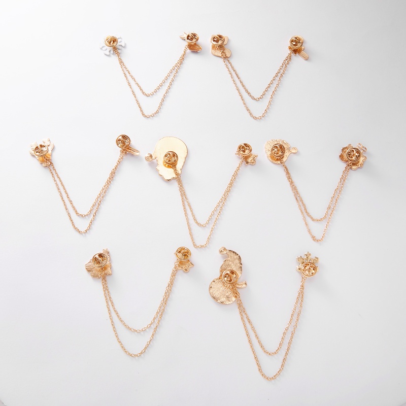 Bros Rantai Ganda Bentuk Kepala Rusa Tongkat Jalan Santa Bell Bahan Alloy Untuk Hadiah Natal