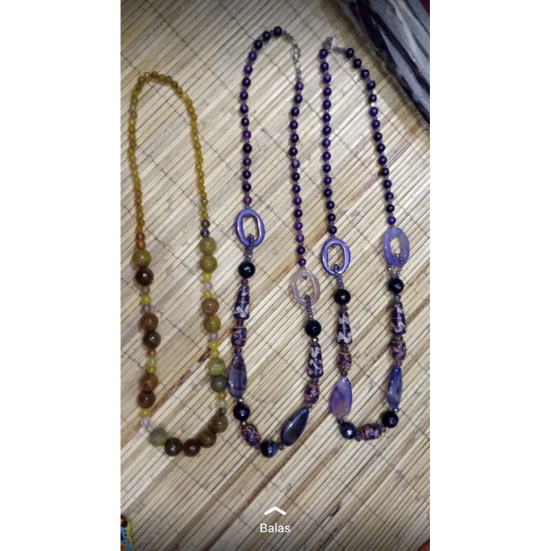 Kalung etnik batu kalimantan asli