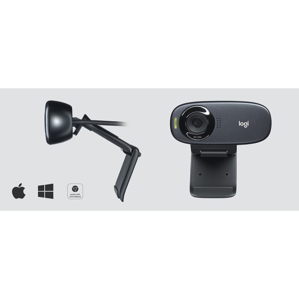 Webcam logitech wired usb 2.0 5mp 720p 30fps HD clip skype-zoom-obs for pc laptop C310 C-310