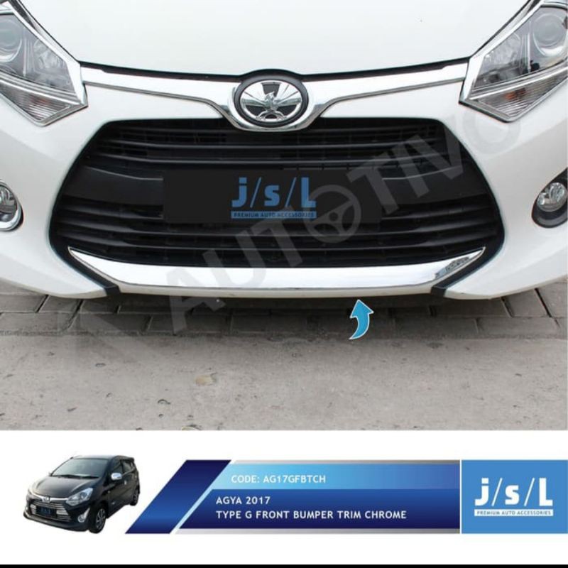 List bumper depan front bumper trim chrome new Agya 2017 type G jsl