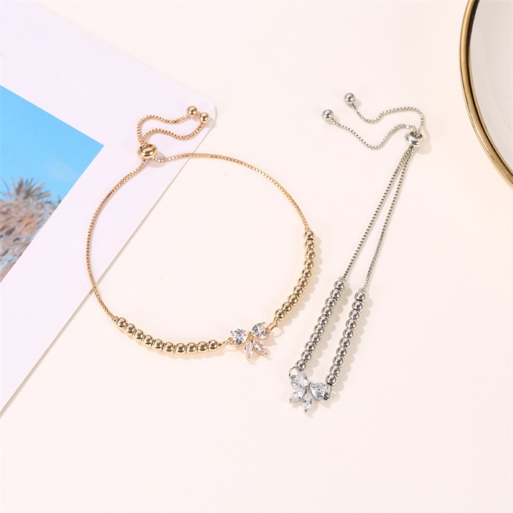 Hu Hu Hu Hu Hu Alat Bantu Pasang Kacamata♡ Gelang Cubic Zirconia Adjustable Desain Simpul Pita Untuk Wanita