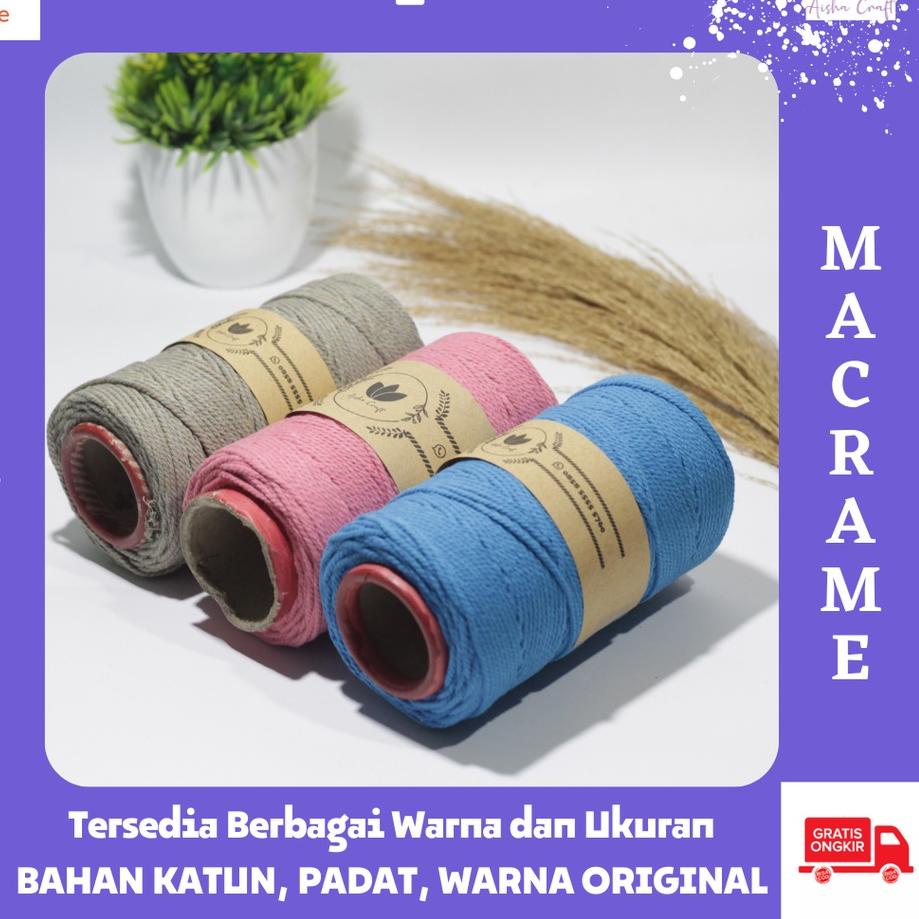 

✅Viral Banget❤ 100 meter/2mm Tali Katun Macrame super premium warna 3 ply produck terbaik