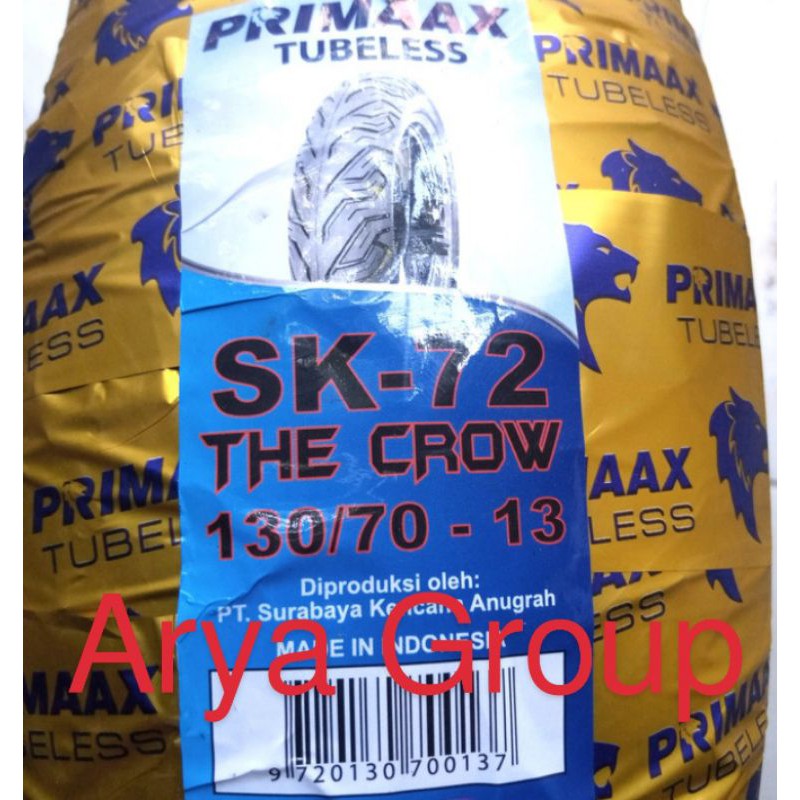Ban tubeless NMAX Primaax 130/70-13 SK 72 primax tubles SK72