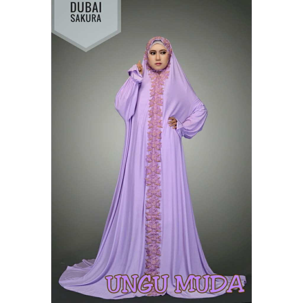 TERBARU MUKENA TERUSAN LANGSUNGAN SUPER JUMBO MUKENAH TERUSAN RENDA UNGU