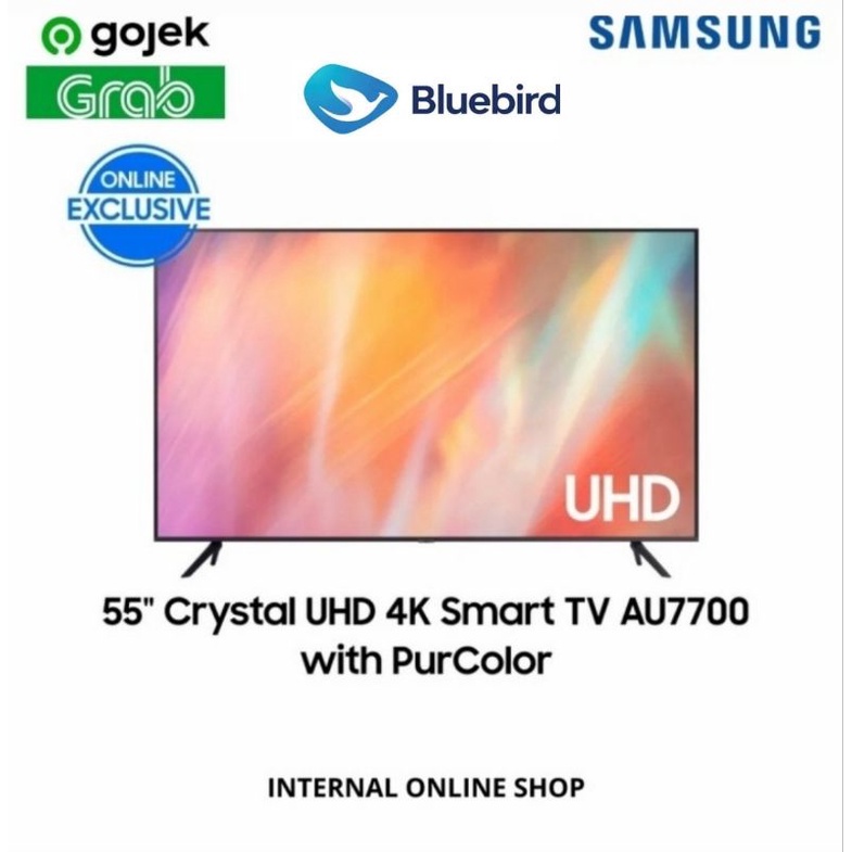 Samsung 55&quot; Crystal UHD 4K Smart TV AU7700 Garansi Resmi