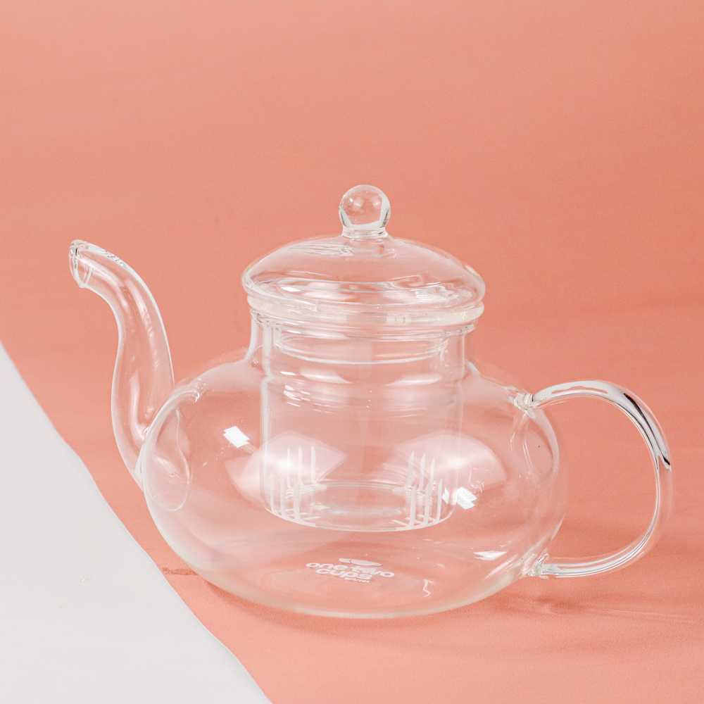 TD - RUM One Two Cups Teko Pitcher Glass Teapot Japanese Style Infuser - 8CV101