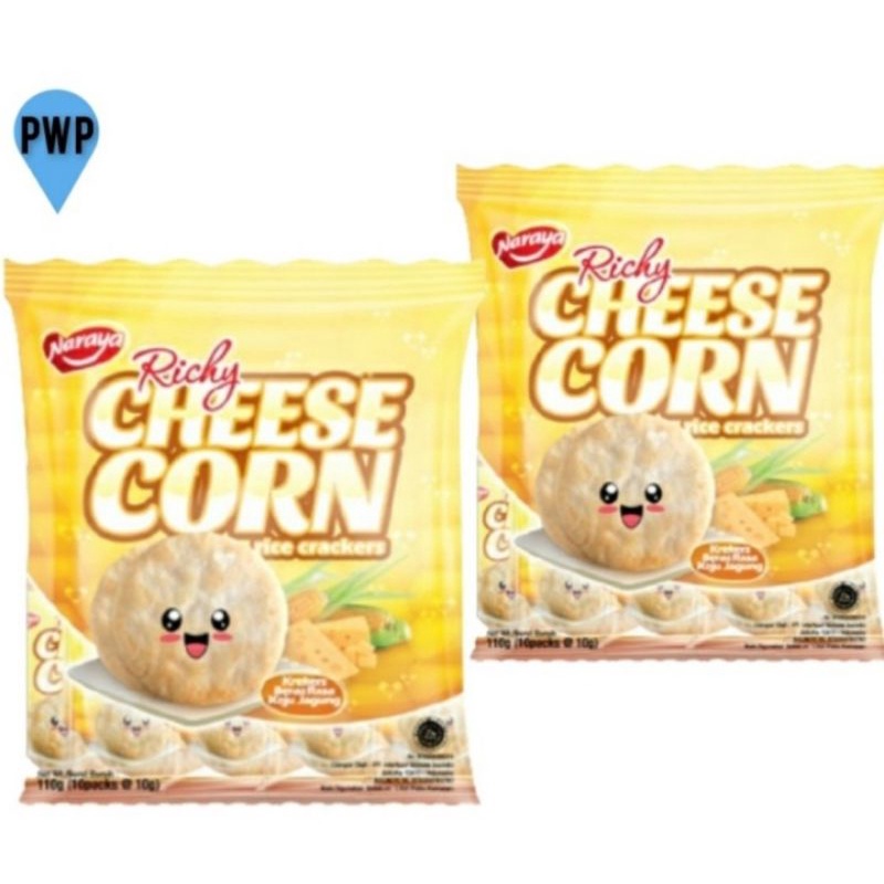 

Naraya Richy Cheese Corn Rice Crackers 230gr Paket Twinpack