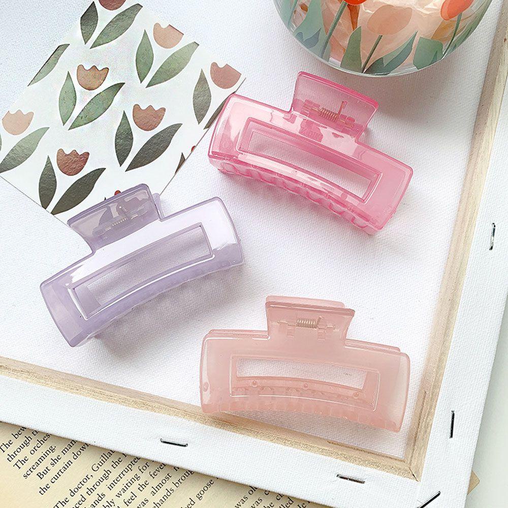 Agustina Hair Claw Disk Hair Aksesoris Rambut Anak Perempuan Jepit Mandi Warna Solid Plastik Grab Clips