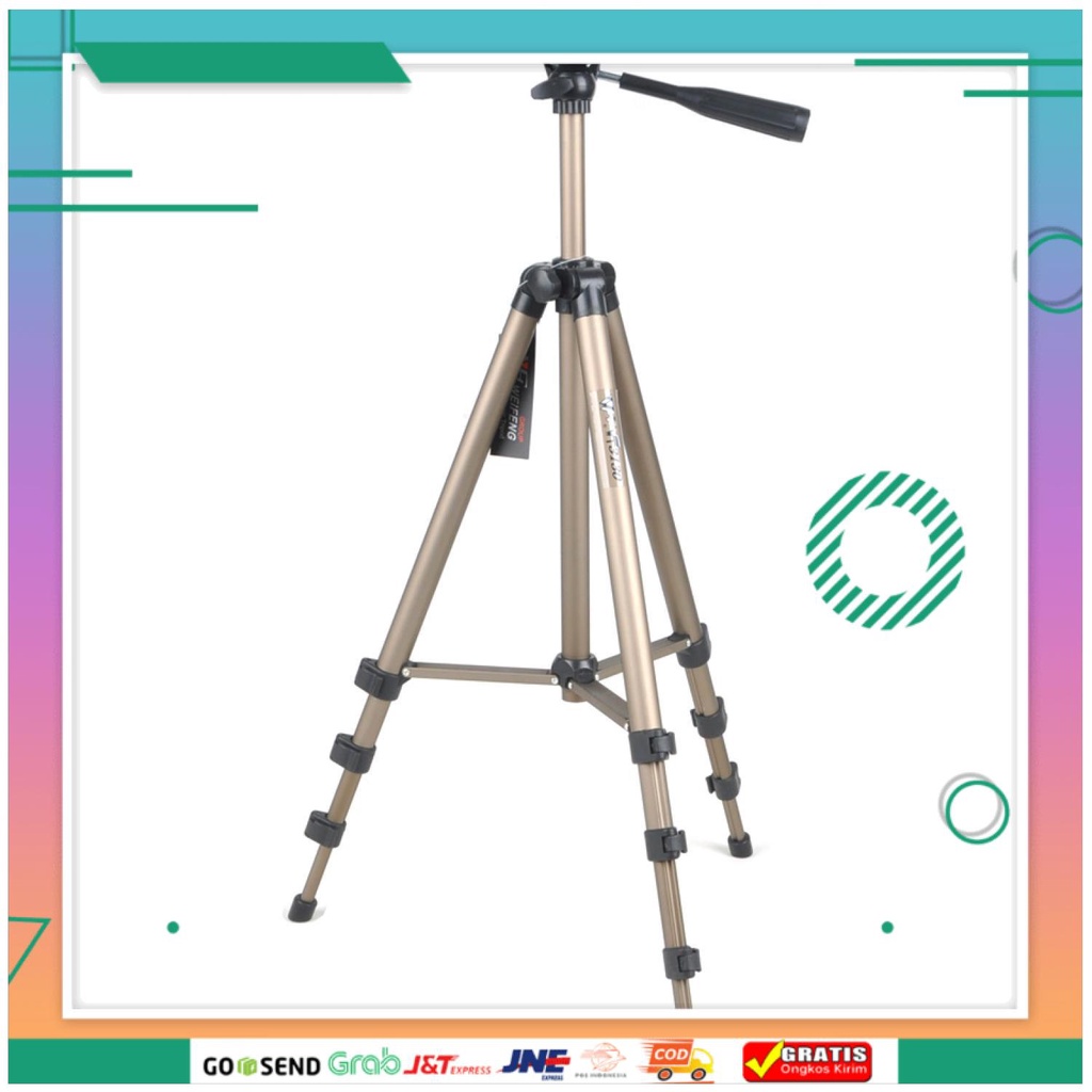 (BISA COD) FTIHSHP Lightweight Tripod Stand 4-Section Aluminium - WT-3130