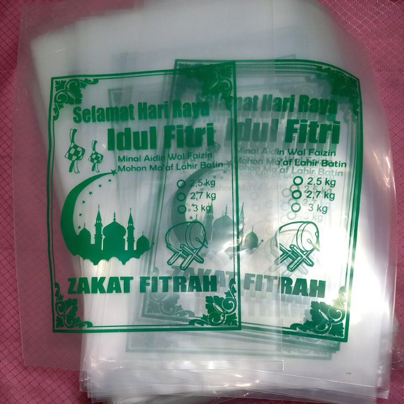 PLASTIK ZAKAT FITRAH TEBAL muat sampe 3 kg
