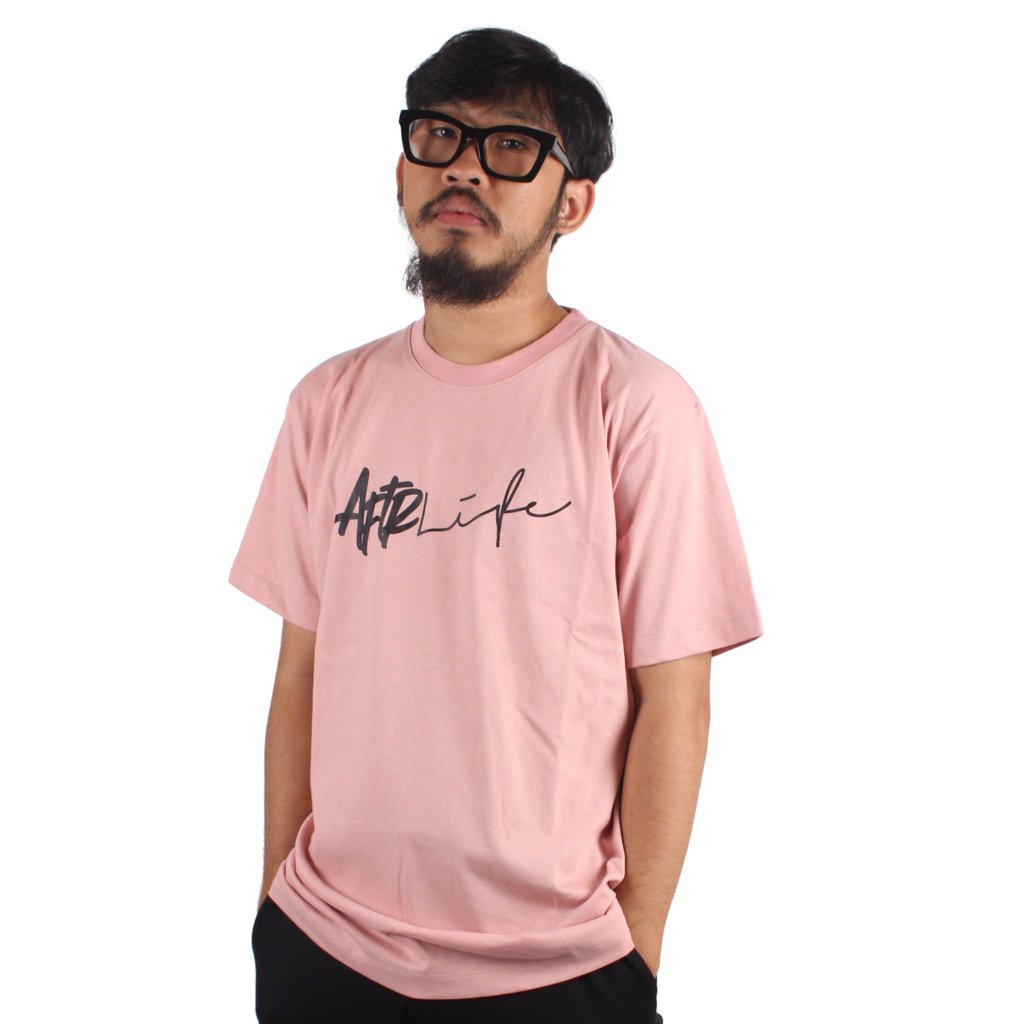 AFTERLIFE - Tshirt Unterschrift Peach Pink | 21047C