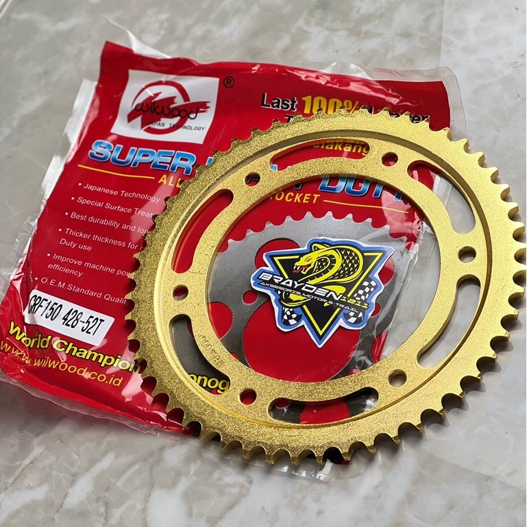 GEAR BELAKANG CRF 46 48 50 52 53 54 55 56/GEAR BELAKANG CRF 150 GOLD SSS VZM WILWOOD