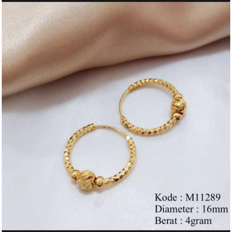 Anting bulat bola gold