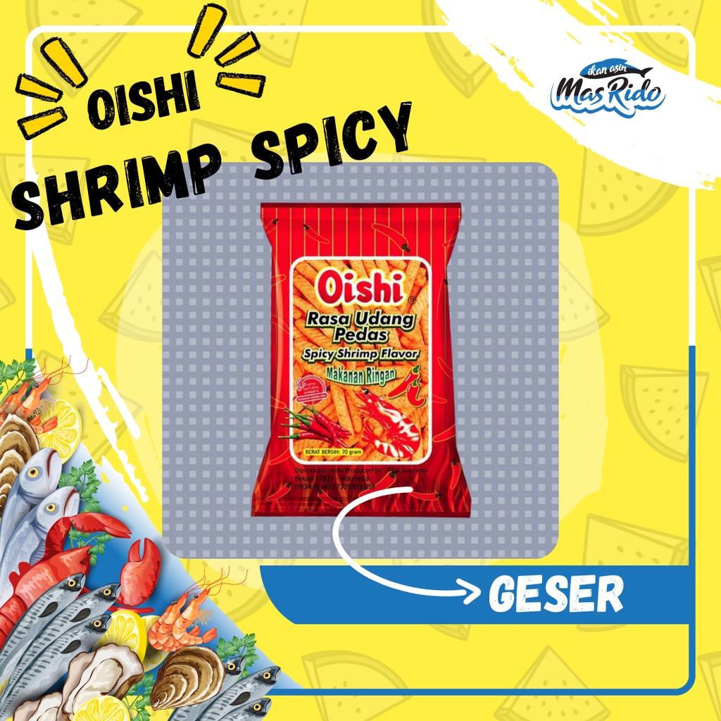 

Oishi Rasa Udang Pedas Spicy Shrimp Flavor 60 gram Cemilan Termurah