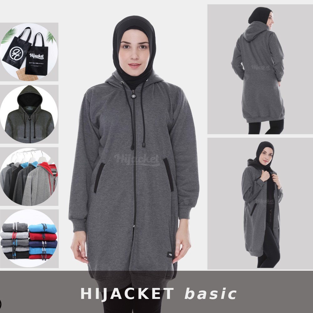 HIJACKET BASIC jaket wanita ALL VARIAN WARNA BAHAN FLEECE SOFTOUCH BIG SIZE XXL-1