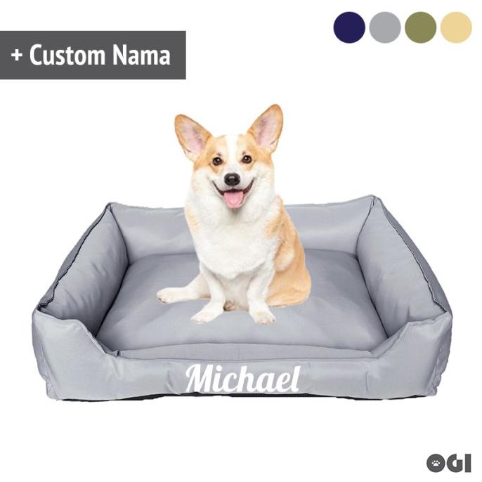 

(BISA COD) OGI - Ranjang Anjing Custom Nama - Pet Bed Waterproof | Medium TERUJI Kode 514