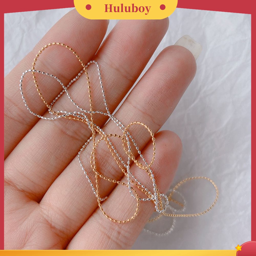 Huluboy Huluboy♡ 2pcs Rantai Manik-Manik Bahan Metal Untuk Dekorasi Nail Art