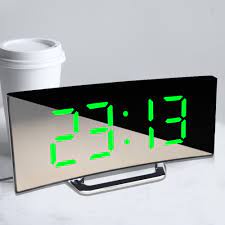 Sonifer Jam Meja Digital DT-6507 Led Weker Alarm Clock Mirror Hijau