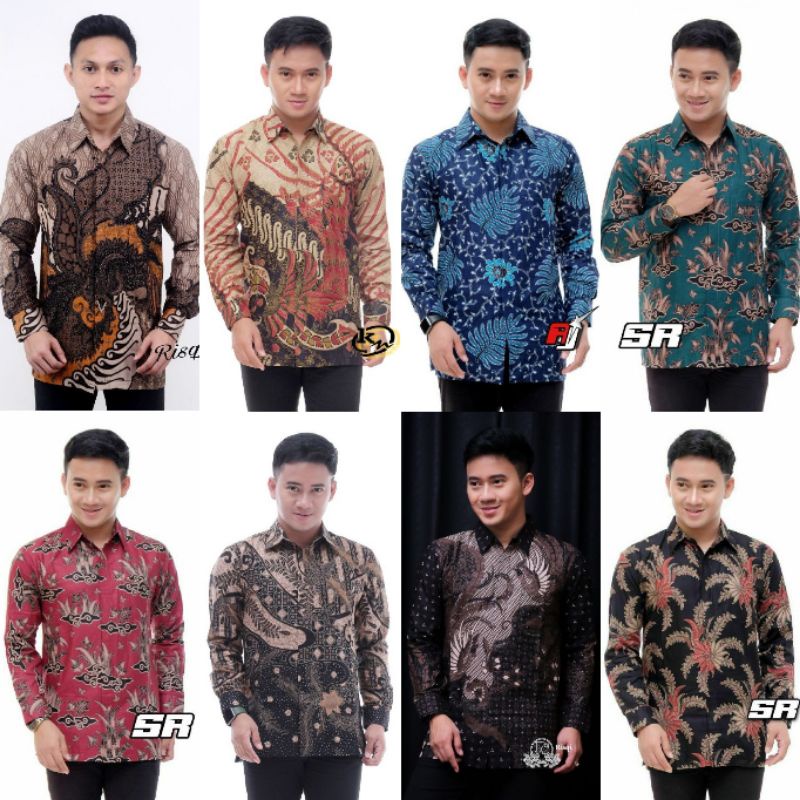 DGM Fashion Kemeja Batik Hitam Songket Lengan Panjang Batik Pria Premium Casual M L XL XXL