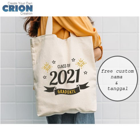 Totebag Blacu - Souvenir/Kado Wisuda - Bisa Custom Nama - By Crion