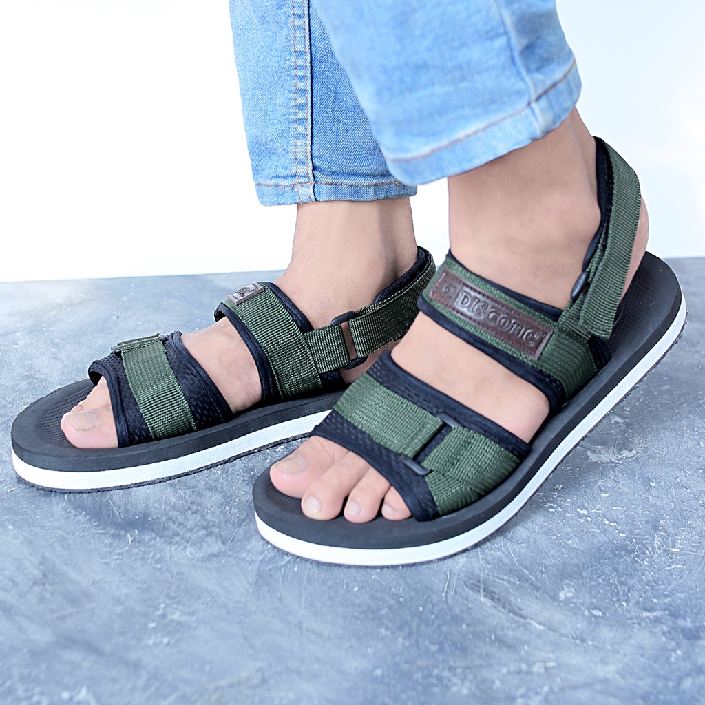 DC GUNUNG sandal pria hitam kasual Sendal pria Gunung sandal cowok kekinian import fashion trendi gaya