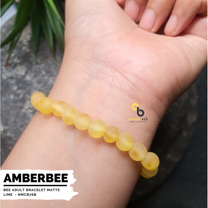 Gelang Amber Dewasa Premium Strechy Lime ABML76 By Amber Bee