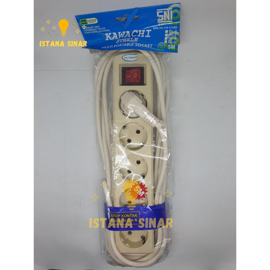 STOP KONTAK + KABEL 5 LUBANG 5 METER 5M COLOKAN LISTRIK STOPKONTAK