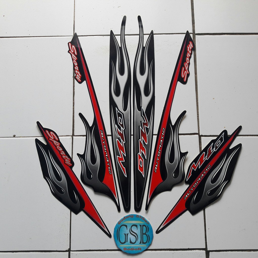 Striping Stiker Motor Yamaha Mio Sporty 2005 Hitam Shopee Indonesia