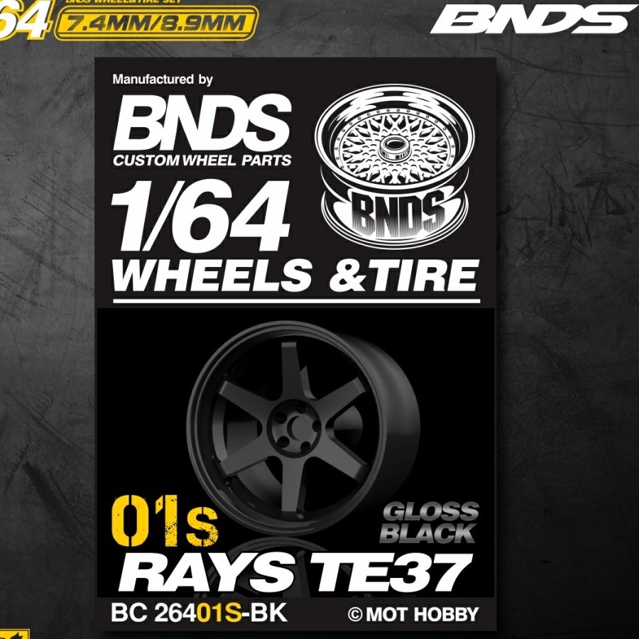 Ban Karet Diecast BNDS RAYS TE37 BC26401S-BK