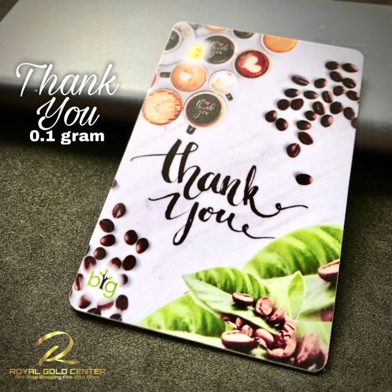 Big Gold Thank You Gift Coffee 0.1 gram Emas Logam Mulia