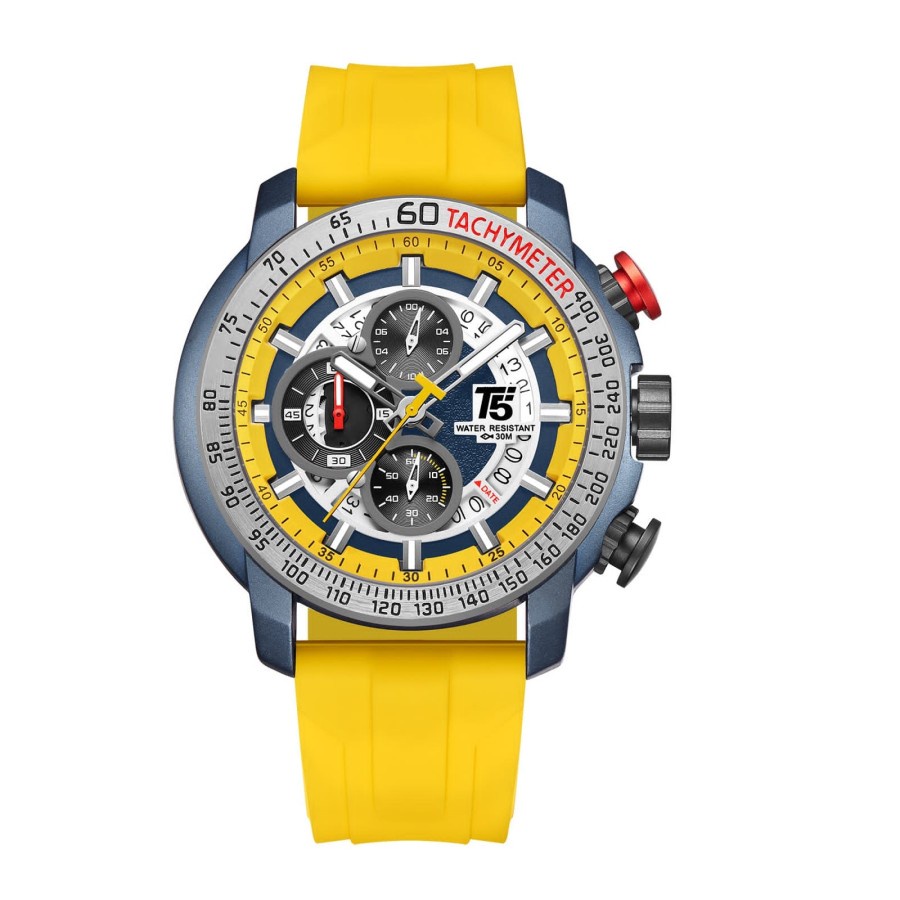 Jam Tangan Pria Original T5 3921 Chronograph Strap Rubber