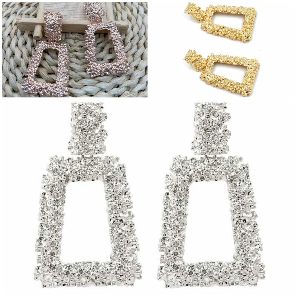 Square Earring - Anting Bentuk Kotak - Aksesoris Anting