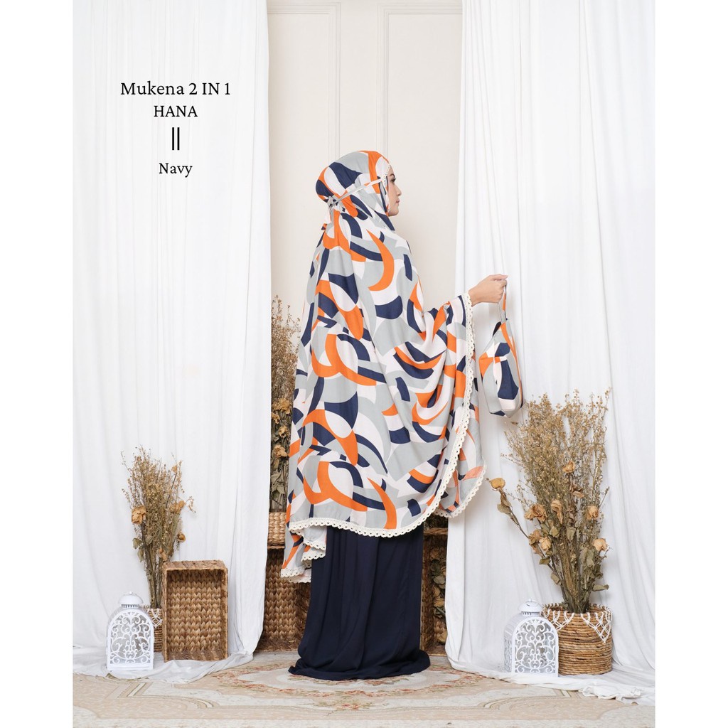 MUKENA TRAVELING BALI RAYON 2 IN 1 DEWASA / RUKUH BALI RAYON HANA