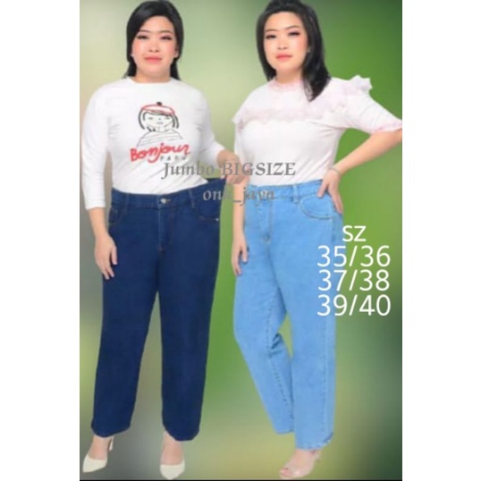 Murah Boyfriend Jeans  sz 35/40 Jumbo Bigsize  Celana Panjang wanita