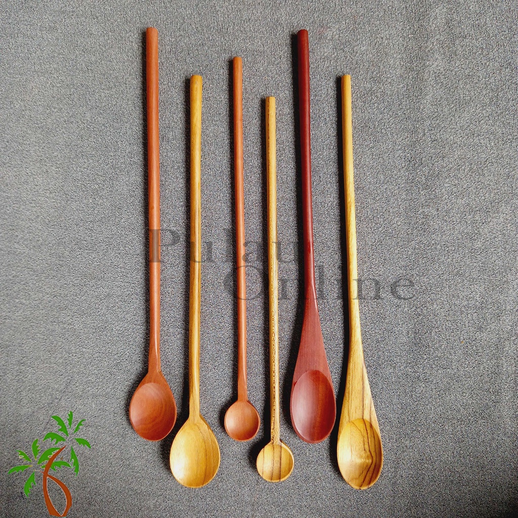 Sendok Aduk Minuman Panjang - Sendok Jus Panjang Bulat - Sendok kayu