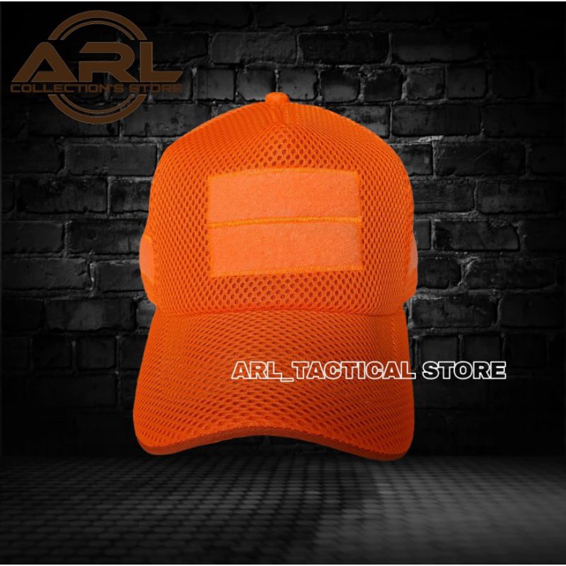 topi double mess polos orange / topi jaring tactical velcro / topi double mess orange