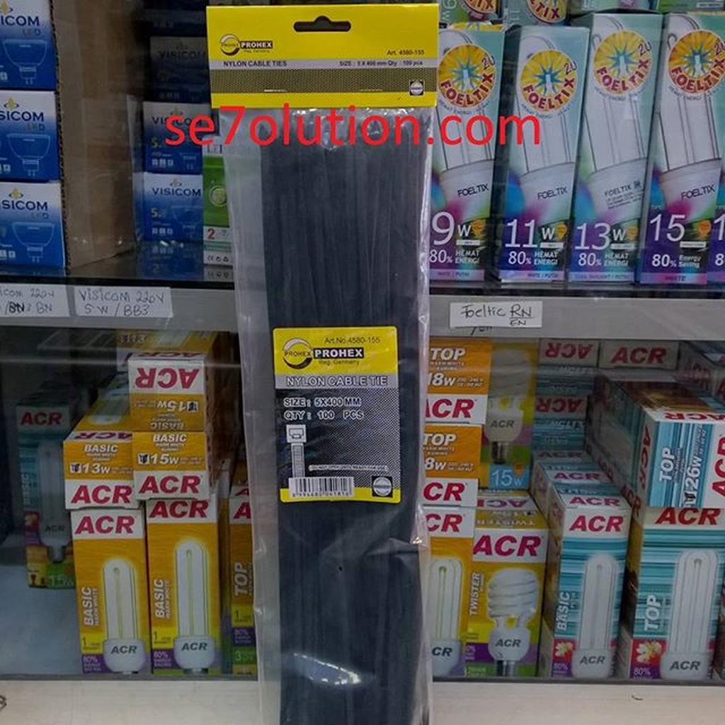 Prohex Kabel Ties 5x400mm Hitam (ART 4580-155)