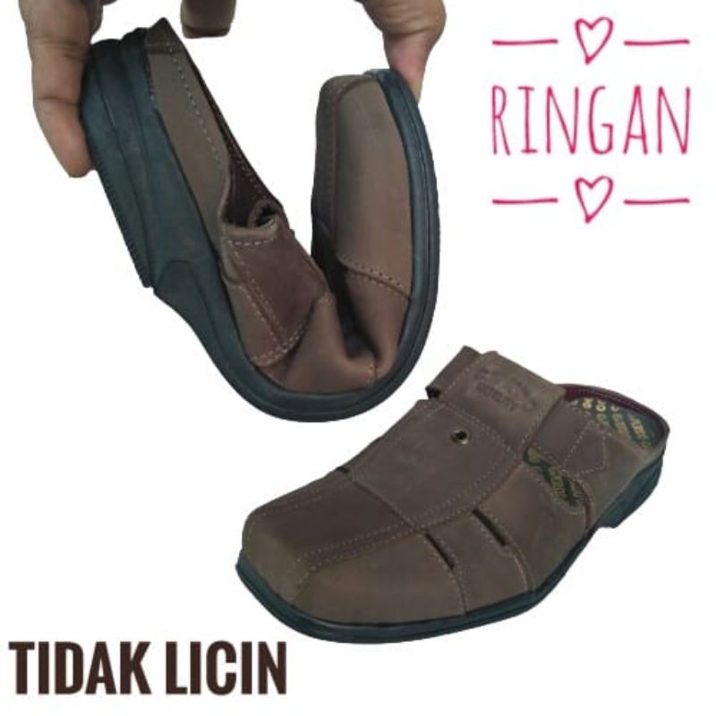 Sepatu sandal pria /selop pria kulit /sandal sepatu /sepatu slip on / bisa cod / bayay ditempat