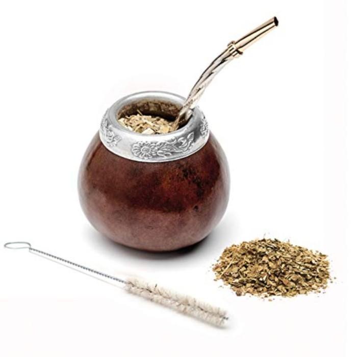 Cangkir Balibetov Yerba Mate Gourd Set ( Natural Handmade Yerba Mate Cup Argen