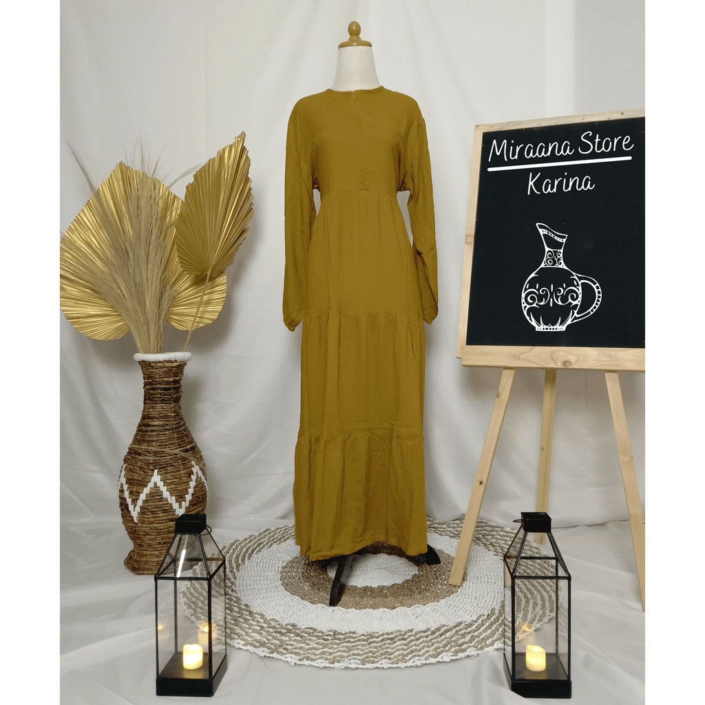 BAJU GAMIS MODEL TERBARU SERIES KARINA BAHAN RAYON PREMIUM MASA KINI