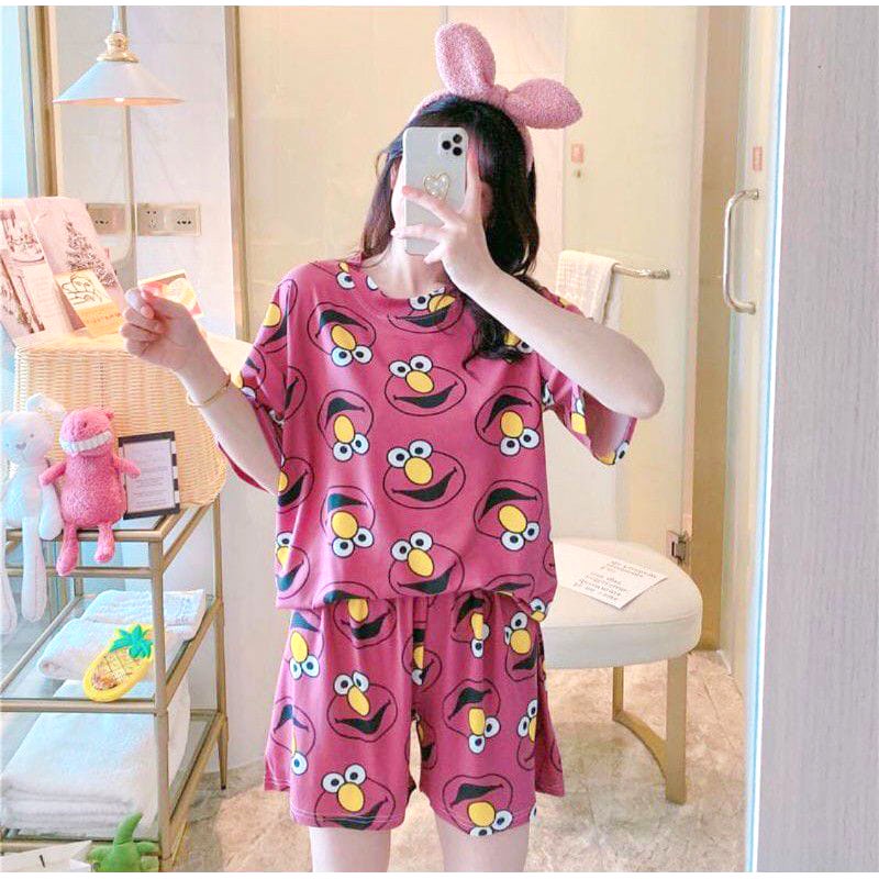 BEE - Pakaian Wanita / Baju Tidur Wanita Lengan Pendek / Piyama Import Motif Kartun