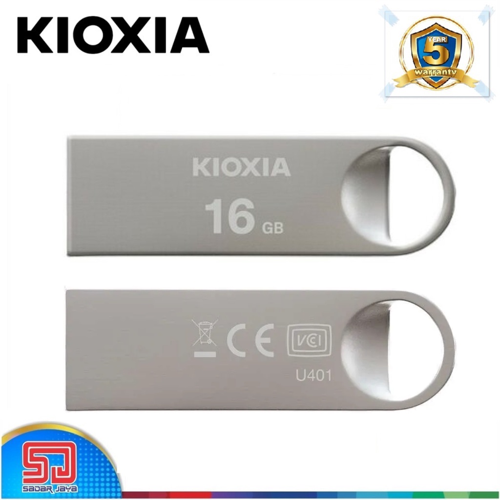 Kioxia U401 Metal Flashdisk 16gb USB 2.0 FlashDrive (Toshiba) Original Penyimpanan Data