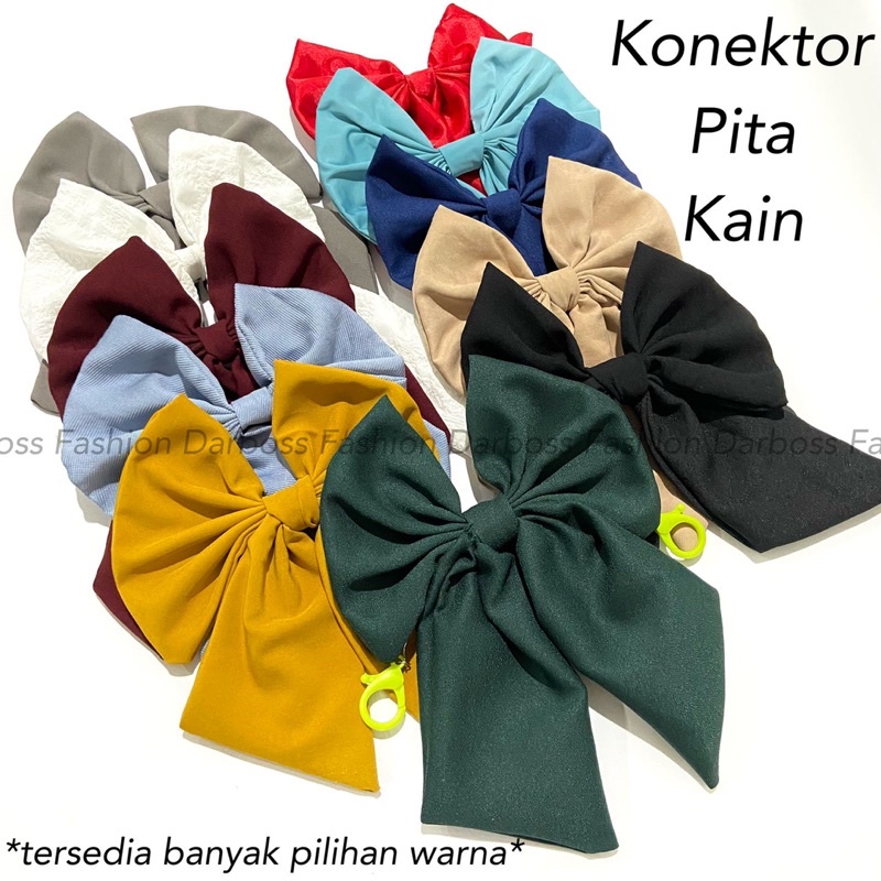 (PART 1 KN PITA) Konektor Masker Pita Kain / BANYAK WARNA / Konektor Masker Hijab Pasmina / Mask Extender / Aksesoris Hijab Head Piece / Strap Mask Anak / Konektor Masker Anak / konektor pita