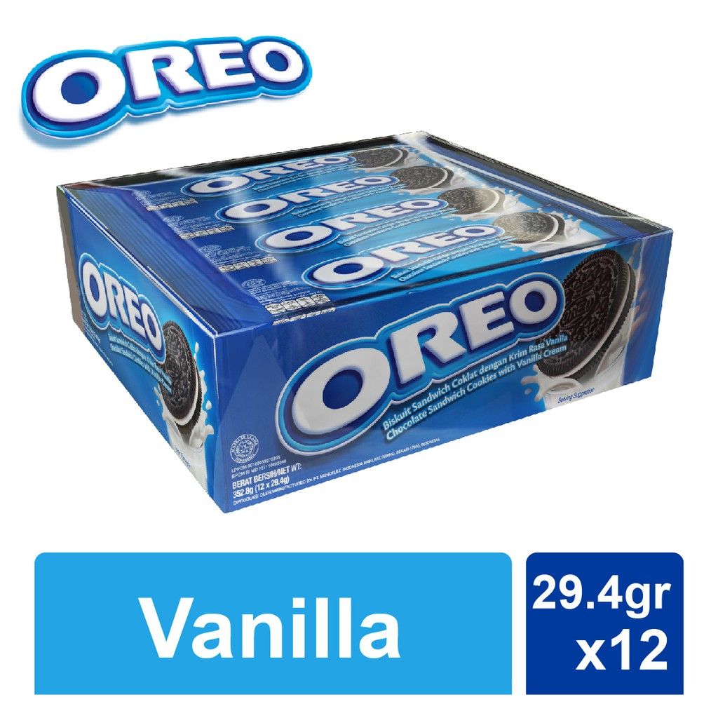 Oreo Biskuit Krim Vanilla 294 Gr 1 Box Isi 12 Pak Shopee Indonesia