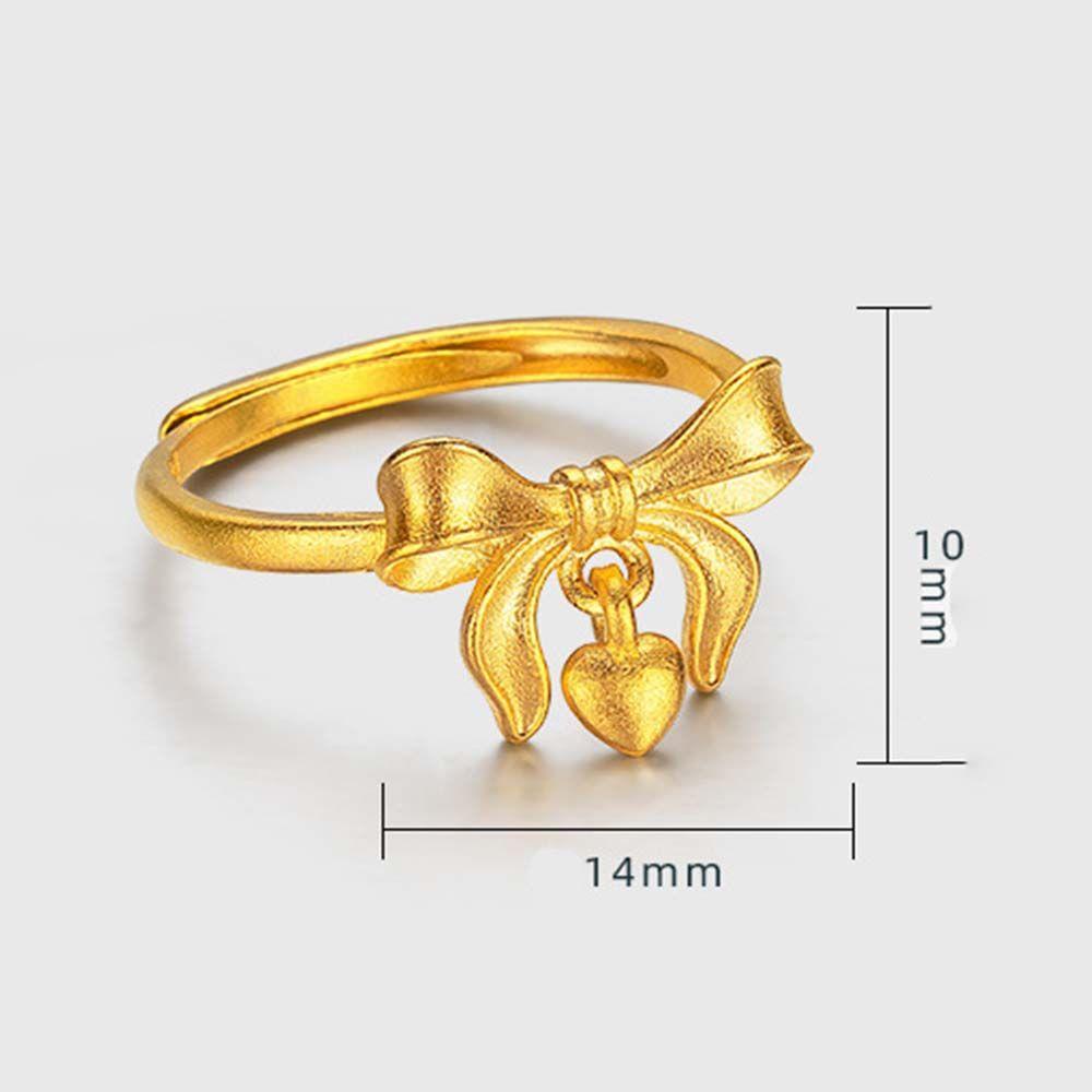 Mxbeauty Wanita Pembukaan Cincin Elegan Temperamen Gadis Hadiah Pertunangan Pernikahan Aksesoris Warna Emas Cinta Berbentuk Jari Rings