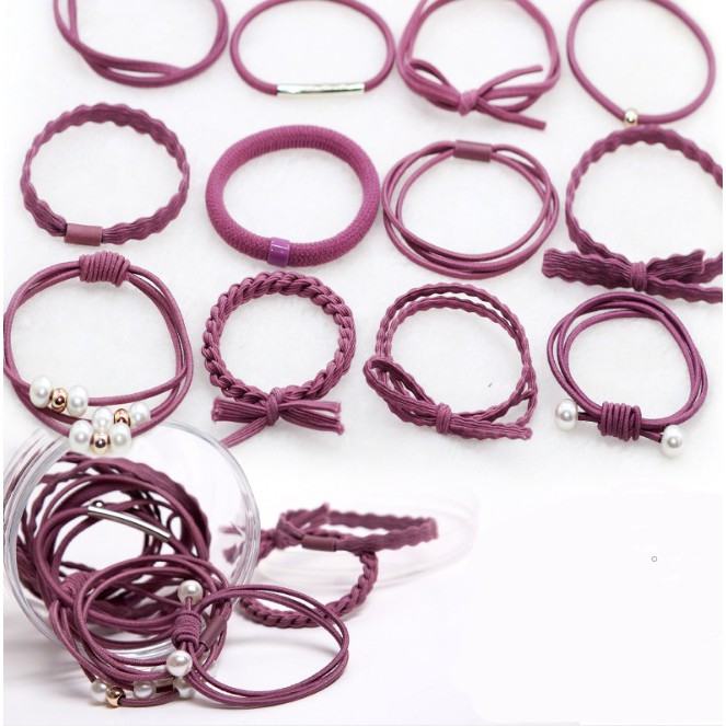 UNIK - F519 Ikat Rambut 12 in 1 Fashion Wanita / Accesories Rambut Import / Ikat Rambut Murah Batam-F519 Ungu